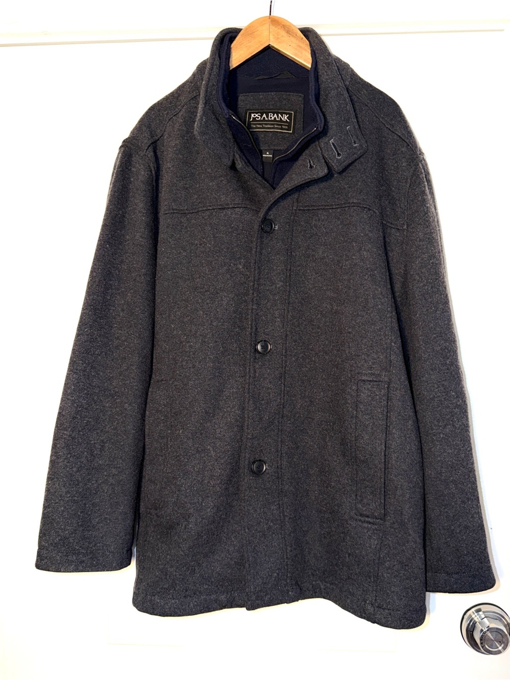 Jos. A. Bank Dark Charcoal Wool Pea Coat. Sz XL